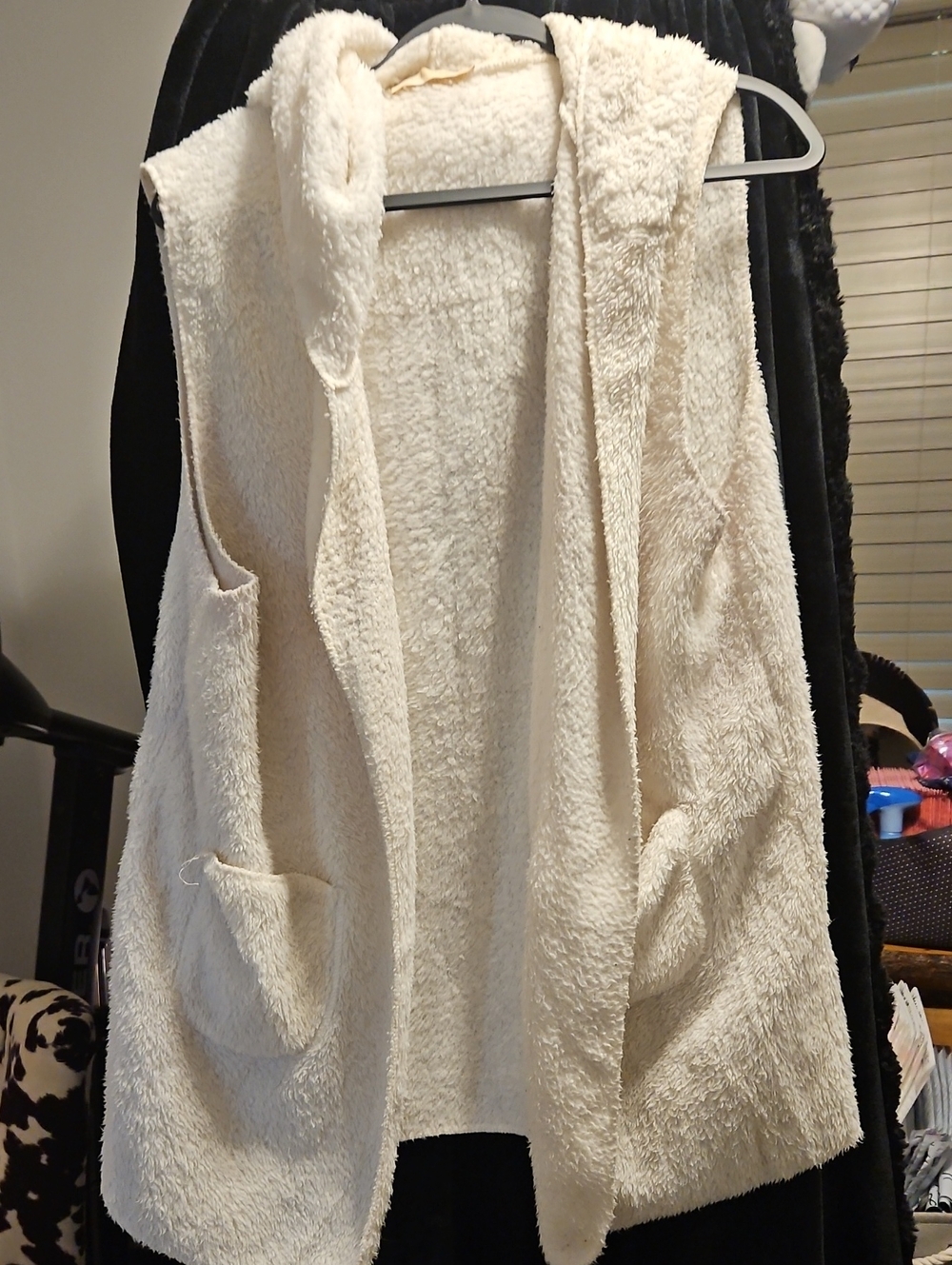Cherish Cream Plush Hooded Vest